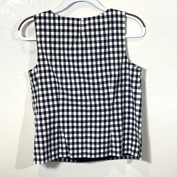 Talbots Gingham Check Beaded Neck Sleeveless Blouse Top. size 6P - Picture 5 of 5